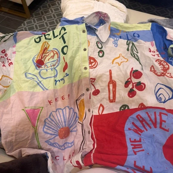 Anthropology Jordan Nickson Linen Blend Button-Up Shirt Size 3X NWTs - Picture 9 of 11